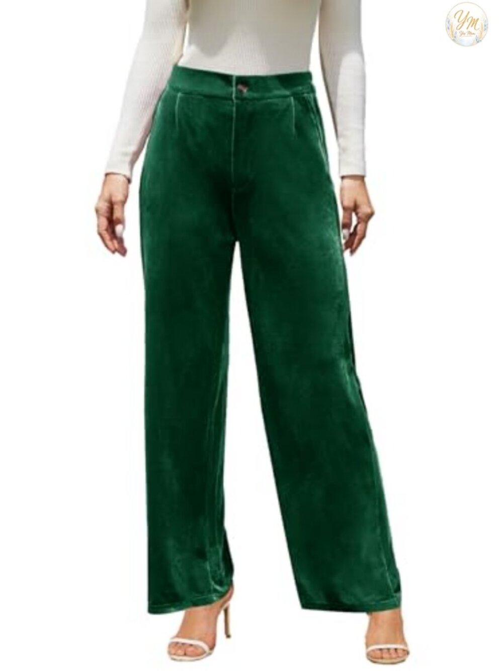 Velvet Palazzo Pants High Waisted Wide Leg Dressy Stretchy